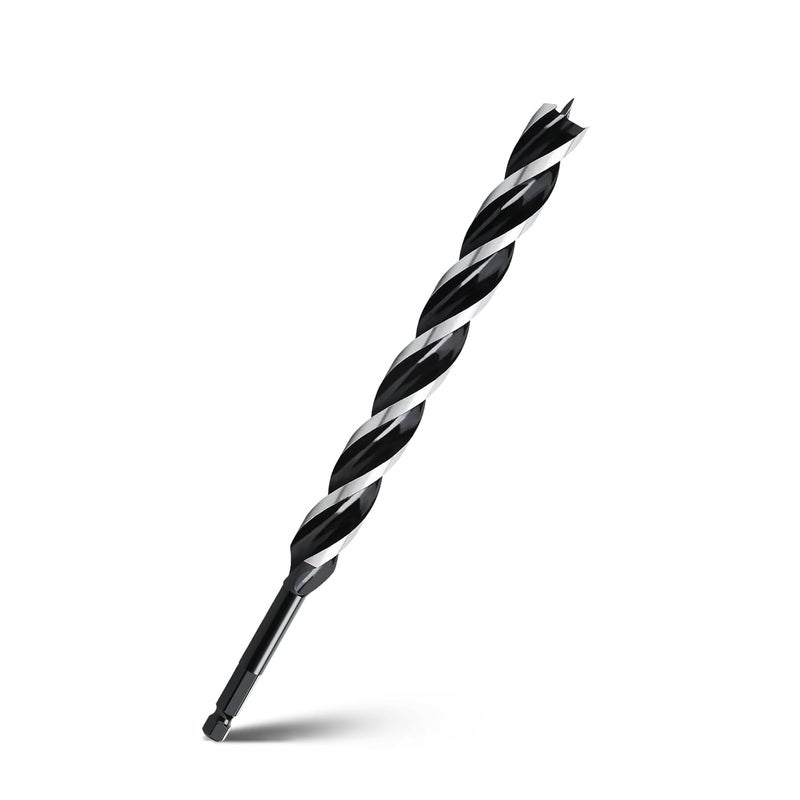 WOBLLMX 7/8" x 12" Auger Drill Bit for Wood, Hex Shank Tri Flute Ship Auger Long Drill Bit for Soft and Hard Wood,Tree Stump,Plastic,Drywall and Composite Materials - Image 1